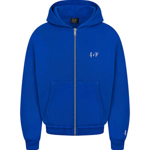 Basic Zip-Hoodie Navy Blue Logo