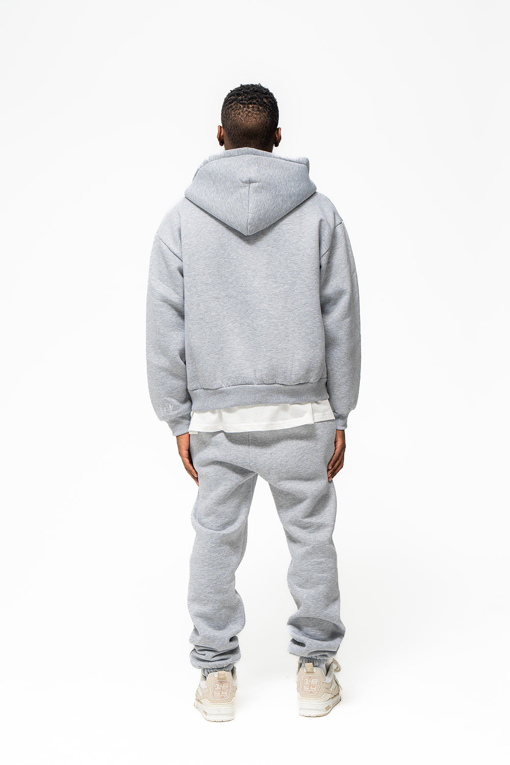 Basic Zip-Hoodie Grey Melange Logo