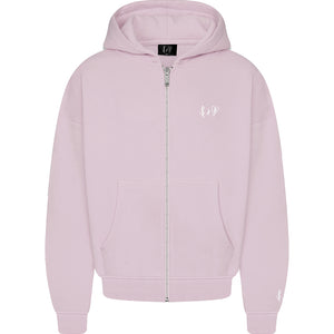 Basic Zip-Hoodie Pink Logo