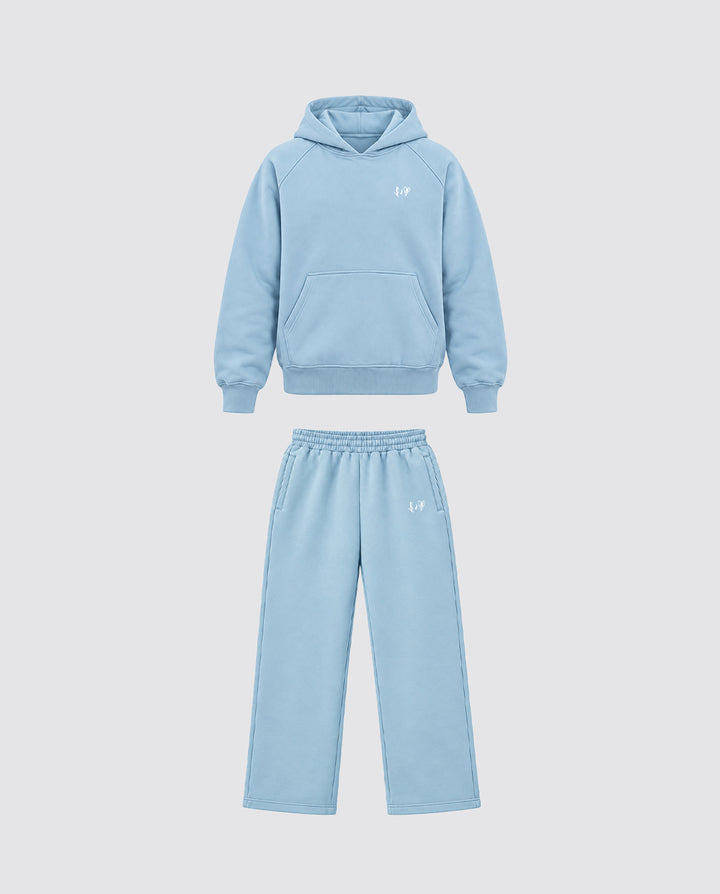 BASIC BABY BLUE TRACKSUIT WITH HOODIE