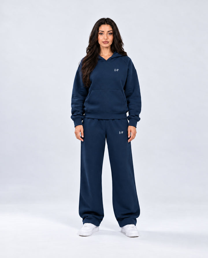 BASIC NAVY BLUE TRACKSUIT WITH HOODIE