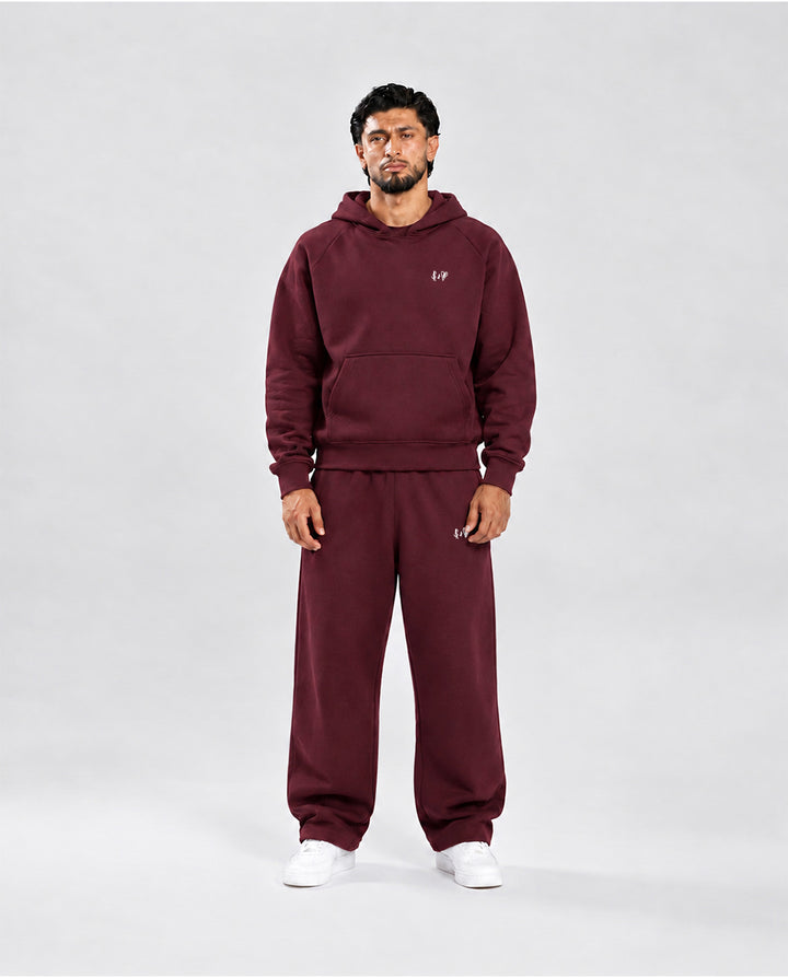 BASIC BORDEAUX TRACKSUIT WITH HOODIE