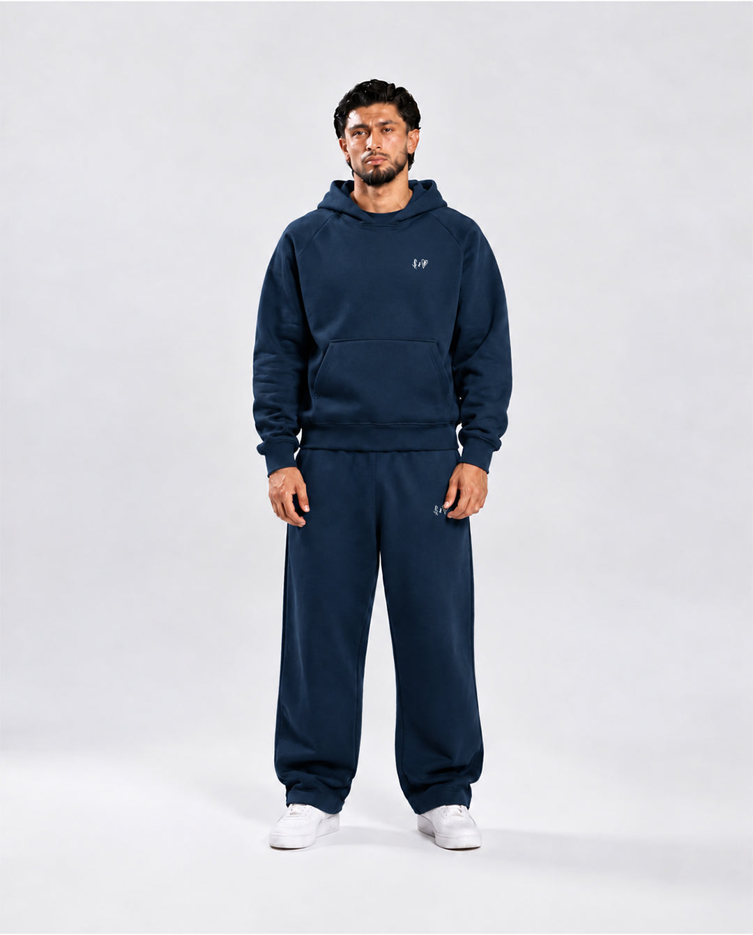 BASIC NAVY BLUE TRACKSUIT WITH HOODIE