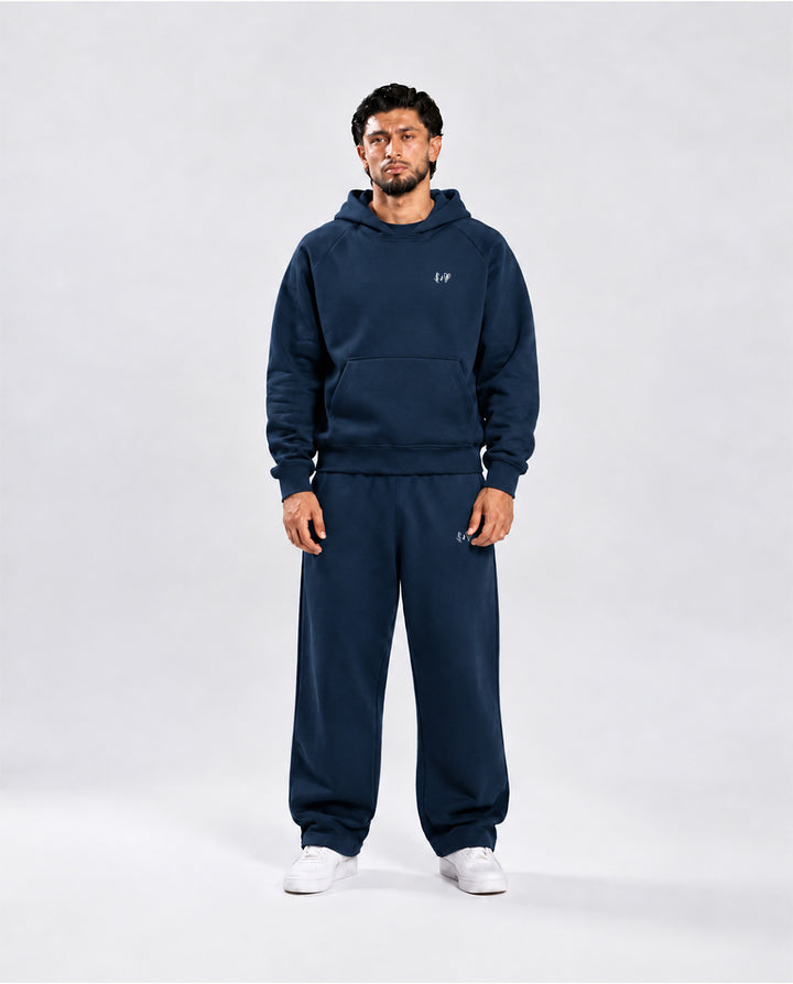 BASIC NAVY BLUE TRACKSUIT WITH HOODIE