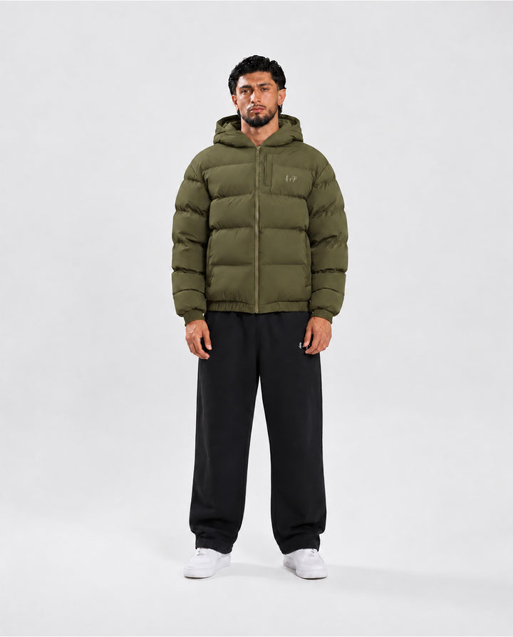 PUFFER JACKET OLIVE GREEN