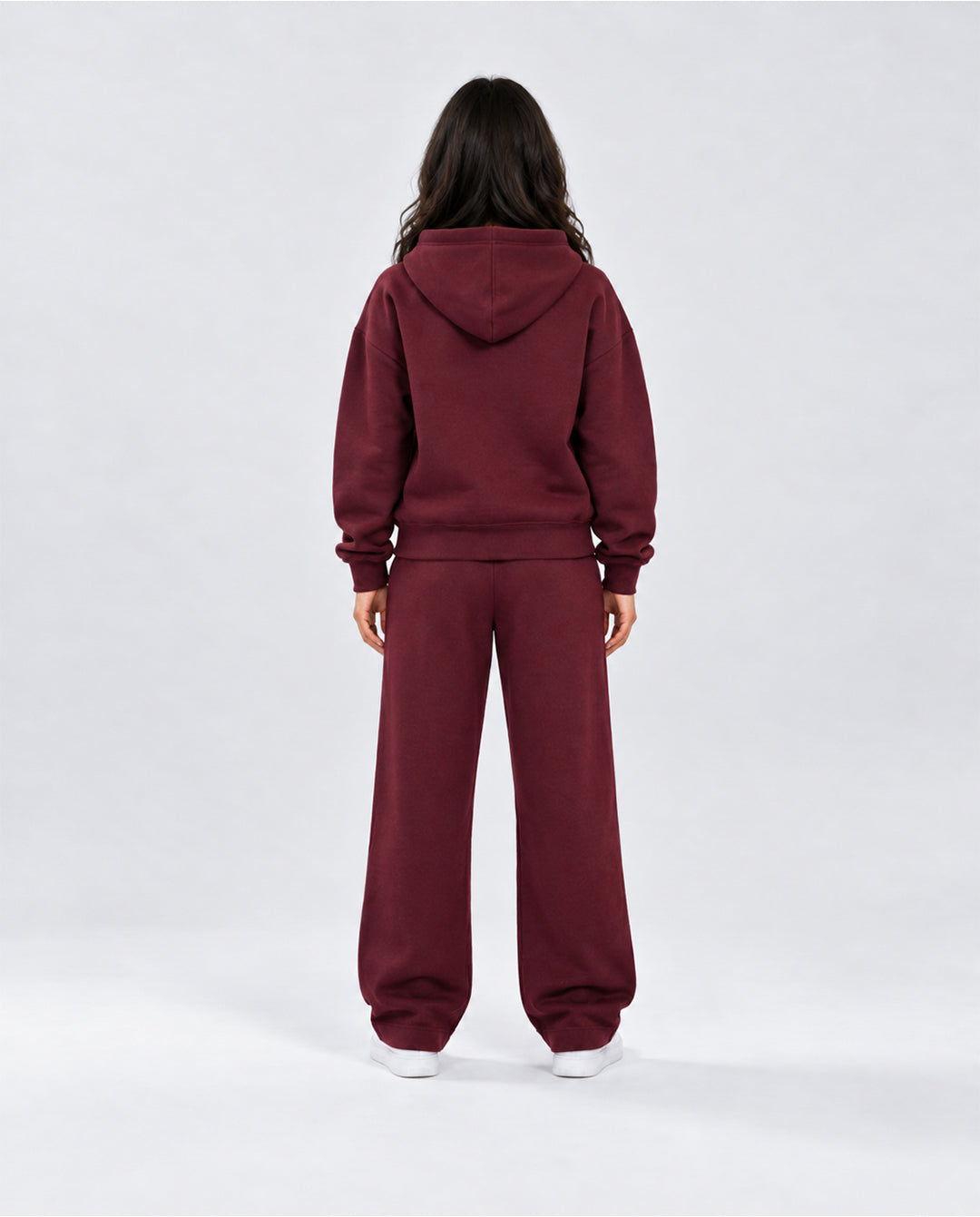 BASIC BORDEAUX TRACKSUIT WITH HOODIE