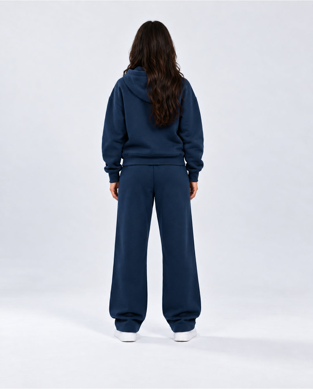 BASIC NAVY BLUE TRACKSUIT WITH ZIP-HOODIE