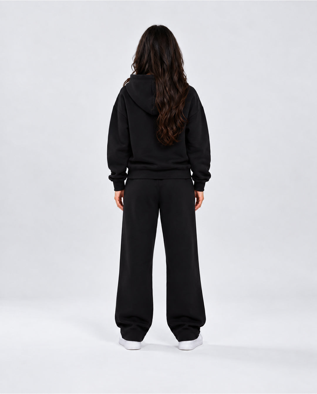 BASIC BLACK TRACKSUIT WITH HOODIE