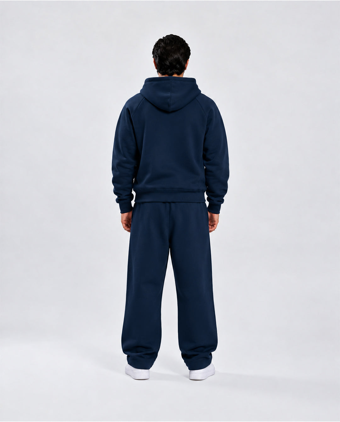 BASIC NAVY BLUE TRACKSUIT WITH ZIP-HOODIE
