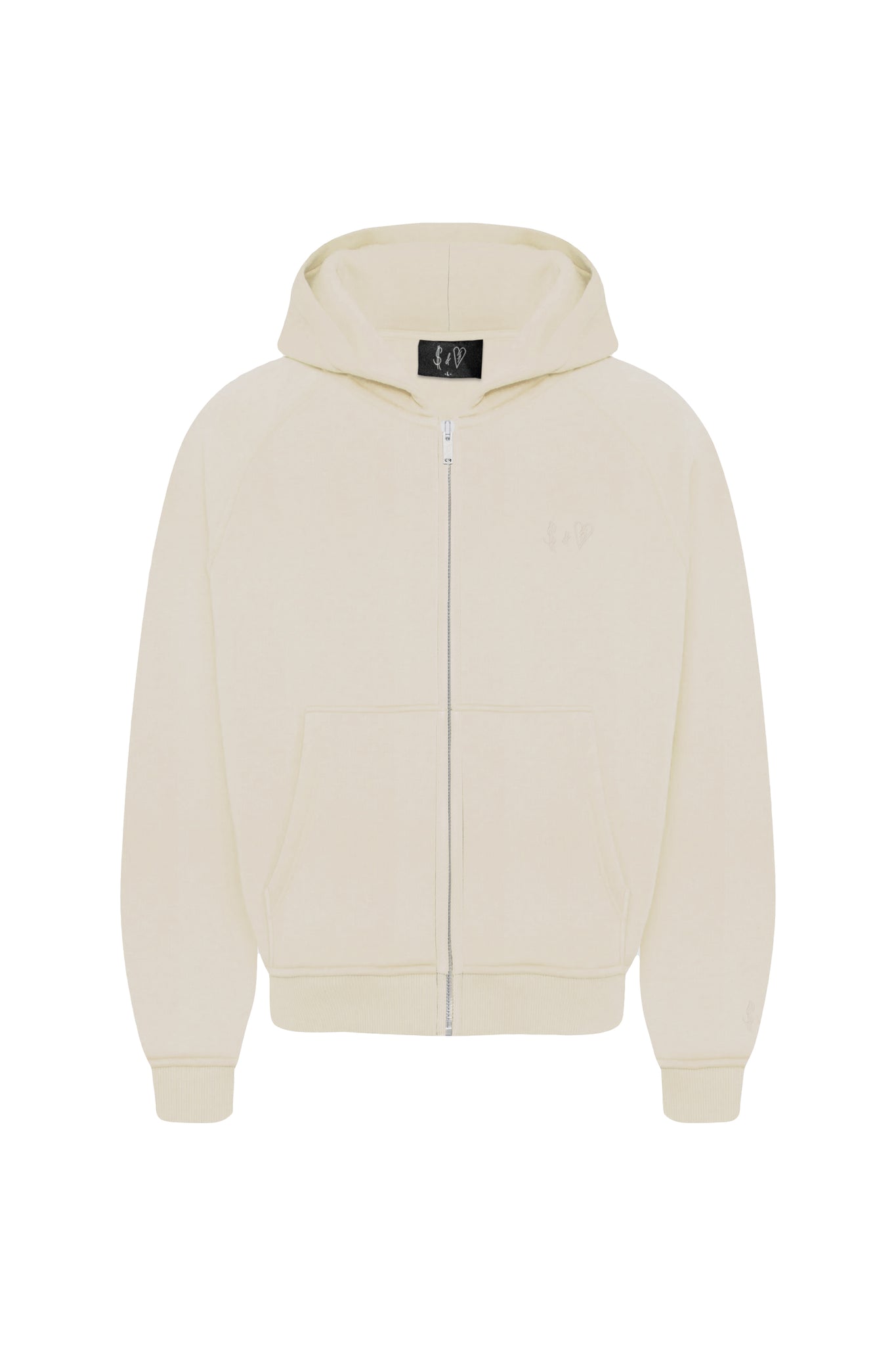 Basic Zip-Hoodie Beige