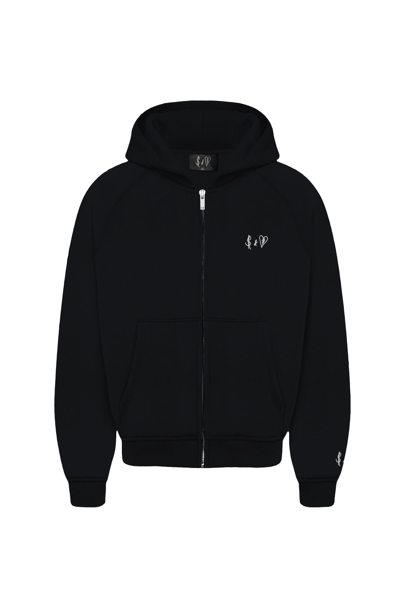 Basic Zip-Hoodie Black