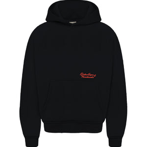 Red Paint Hoodie Black