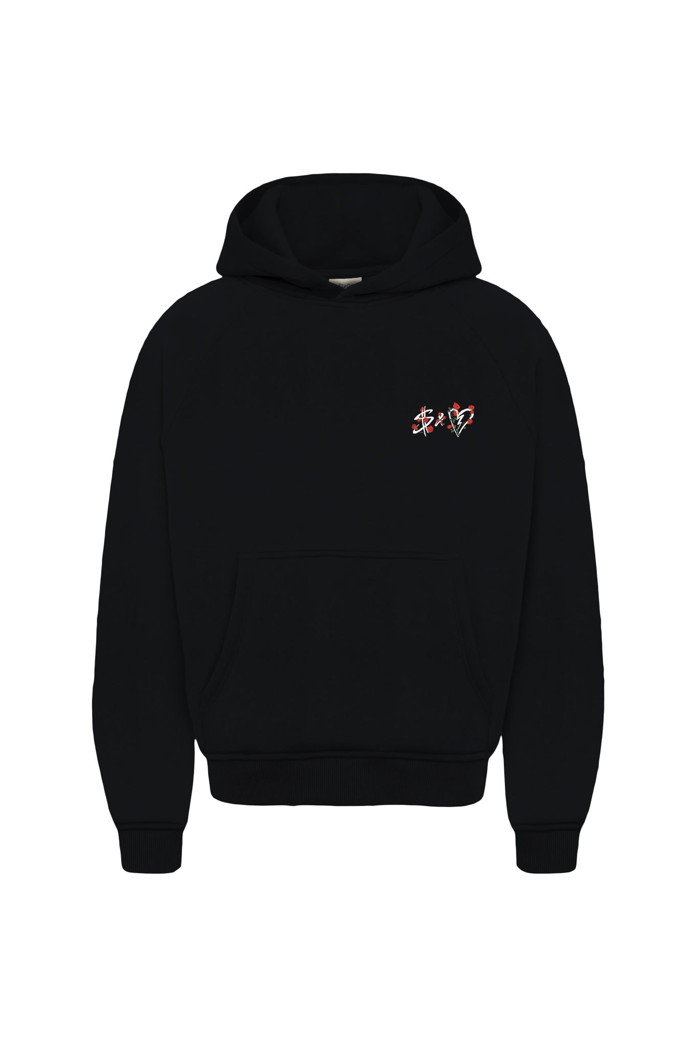 Small Rose Hoodie Black