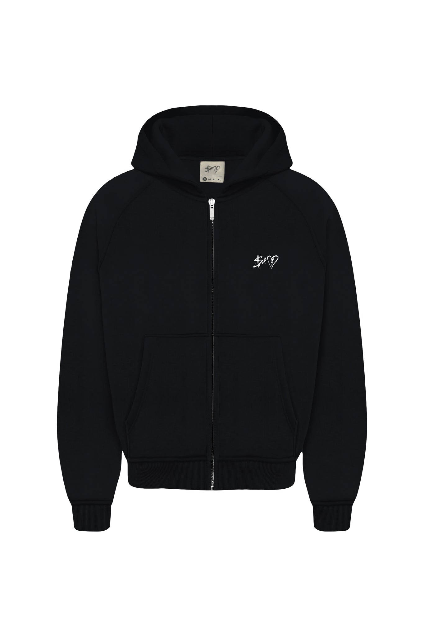 Basic Logo Zip-Hoodie Black