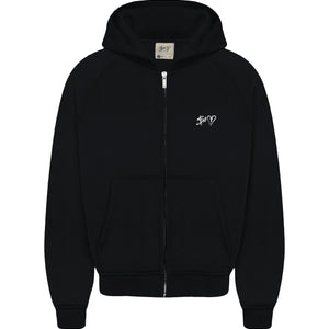 Basic Logo Zip-Hoodie Black