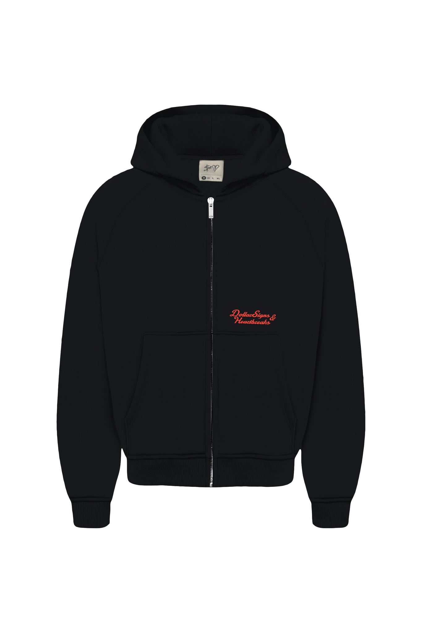 Red Paint Zip-Hoodie Black