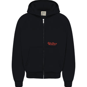 Red Paint Zip-Hoodie Black