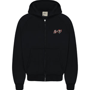 Small Rose Zip-Hoodie Black