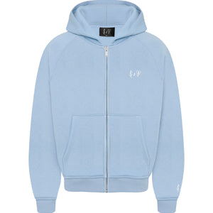 Basic Zip-Hoodie Baby Blue