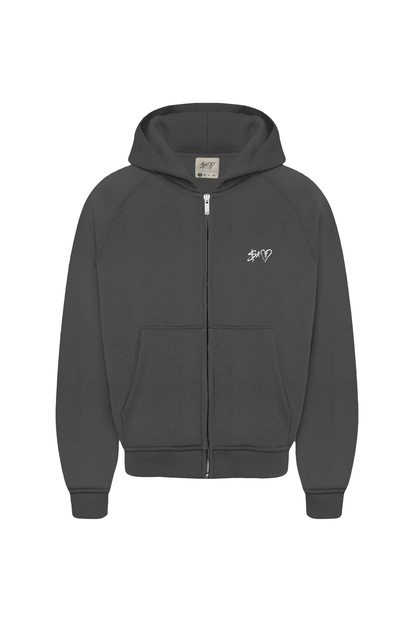 Basic Logo Zip-Hoodie Grey