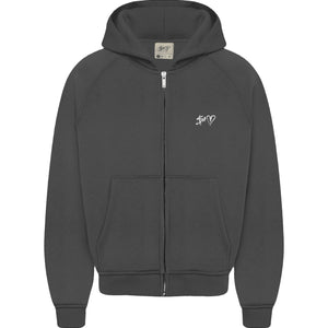 Basic Logo Zip-Hoodie Grey