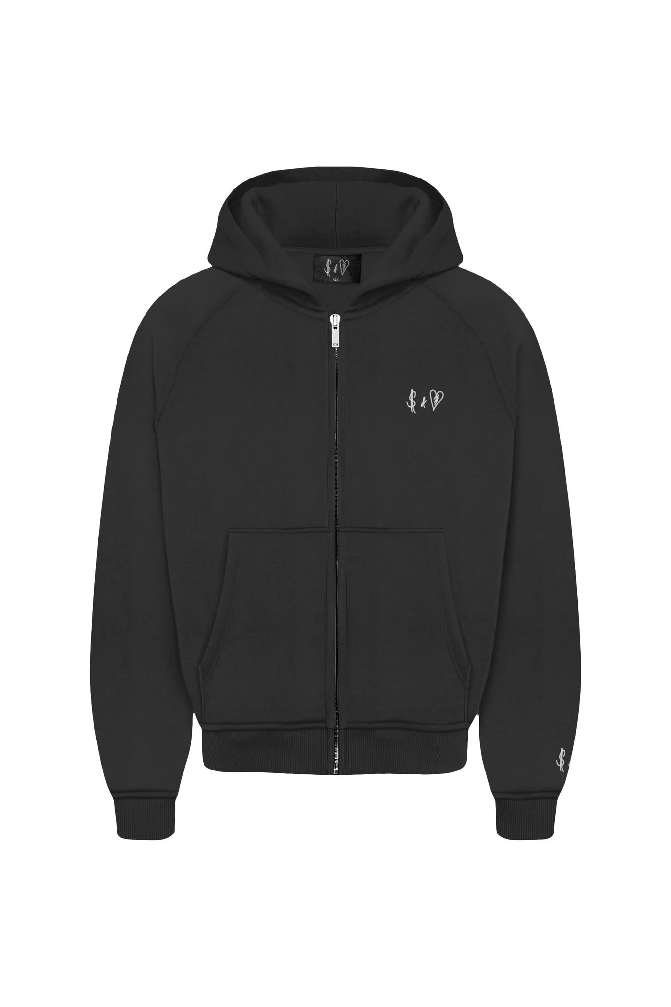 Basic Zip-Hoodie Dark Grey