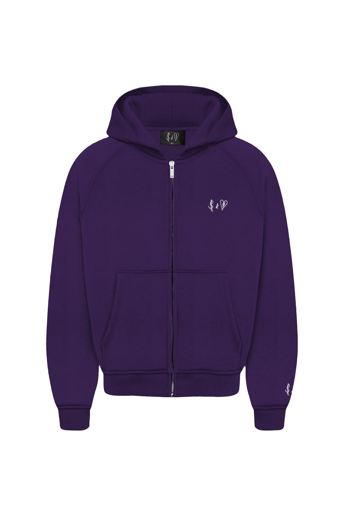 Basic Zip-Hoodie Dark Purple