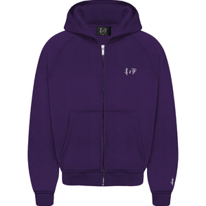 Basic Zip-Hoodie Dark Purple