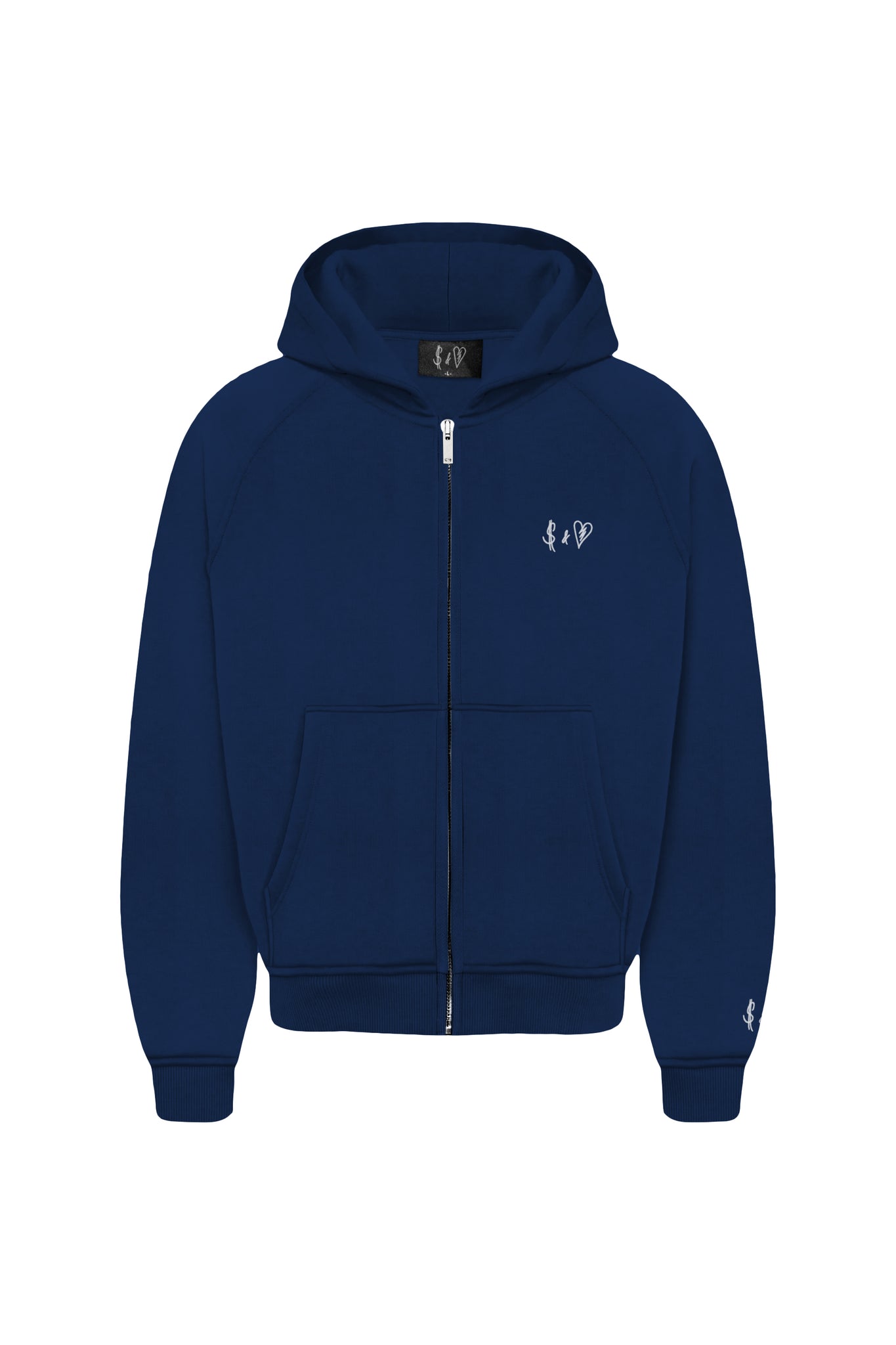 Basic Zip-Hoodie Dark Blue