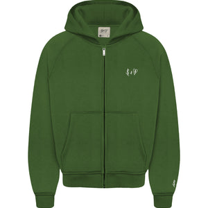 Basic Spring Zip-Hoodie Khaki