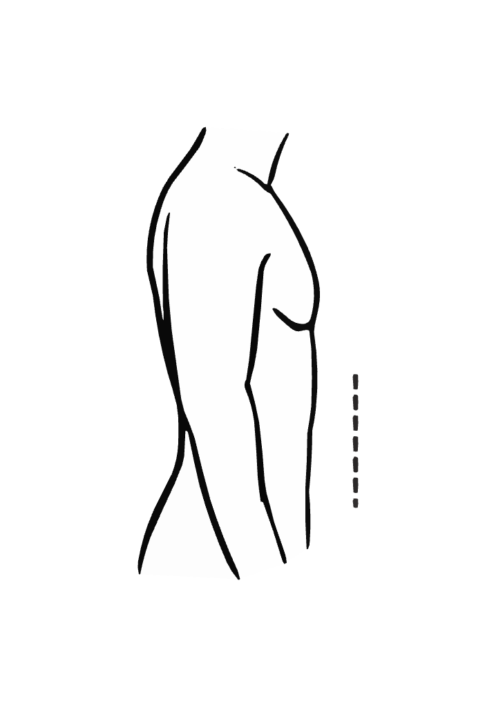 Flache Bauchform